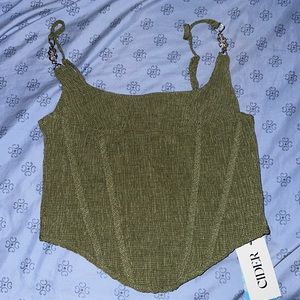Olive green corset top - NEW